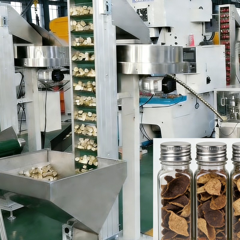 Výrobní linka se závitovým uzávěrem se slupkou ze sušených mandarinek